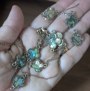 ABALONE Floral Clover Jewelry Set NWOT